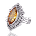 Natural Citrine Gemstone 925 Sterling Silver Ring Jewellery